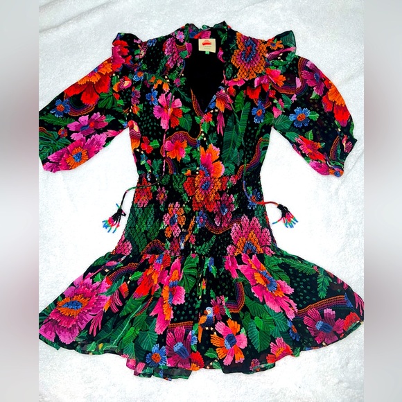 FARM Rio Dresses & Skirts - FARM Rio Smocked Tropical Dreas